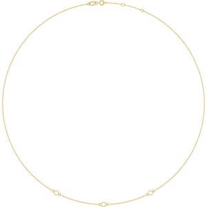 14K Yellow Gold 3 mm Round Bezel-Set 3-Station 16-18" Necklace Mounting – image 2