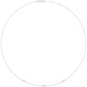 Sterling Silver 1/3 CTW Lab-Grown Diamond 3-Station 16-18" Necklace