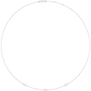Platinum 3 mm Round Bezel-Set 3-Station 16-18" Necklace Mounting – image 2
