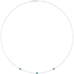 Platinum Lab-Grown Alexandrite 3-Station 16-18" Necklace