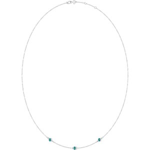 10K White Gold Natural Alexandrite 3-Station 16-18" Necklace – image 2