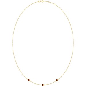 14K Yellow Gold Natural Mozambique Garnet 3-Station 16-18" Necklace – image 2