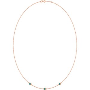14K Rose Gold Natural Alexandrite 3-Station 16-18" Necklace – image 2