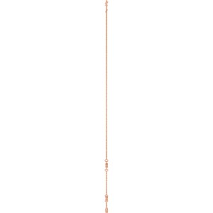 14K Rose Gold 3 mm Round Bezel-Set 5-Station 16-18" Necklace Mounting – image 5