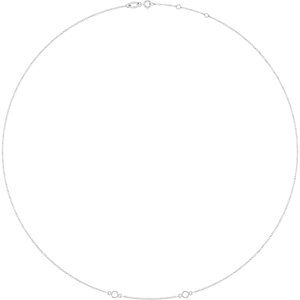 Sterling Silver 3 mm Round Bezel-Set 2-Station 16-18" Necklace Mounting – image 2
