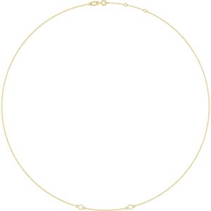 14K Yellow Gold 3 mm Round Bezel-Set 2-Station 16-18" Necklace Mounting – image 2