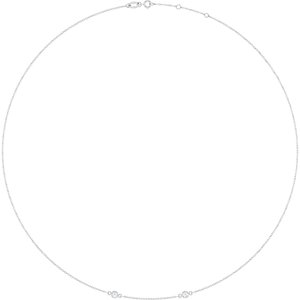 Platinum 3 mm Round Bezel-Set 2-Station 16-18" Necklace Mounting