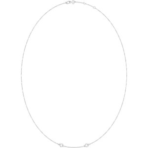 Platinum 3 mm Round Bezel-Set 2-Station 16-18" Necklace Mounting – image 4