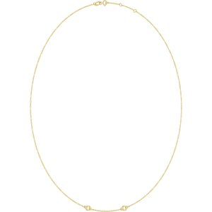 14K Yellow Gold 3 mm Round Bezel-Set 2-Station 16-18" Necklace Mounting – image 4