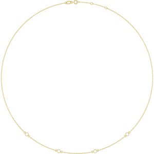 14K Yellow Gold 3 mm Round Bezel-Set 4-Station 16-18" Necklace Mounting – image 2
