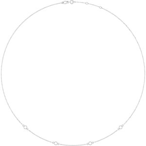 Sterling Silver 3 mm Round Bezel-Set 4-Station 16-18" Necklace Mounting – image 2