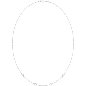 Sterling Silver 3 mm Round Bezel-Set 4-Station 16-18" Necklace Mounting – image 4
