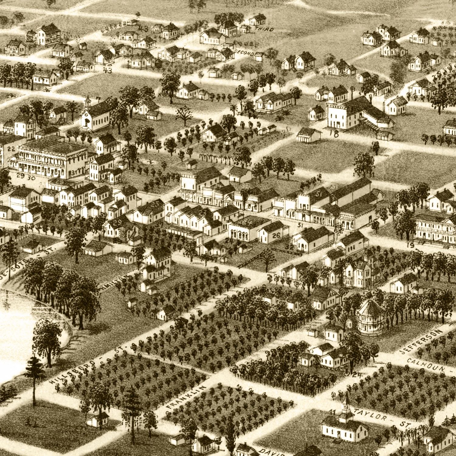 Vintage Map of Lake City, Florida 1885