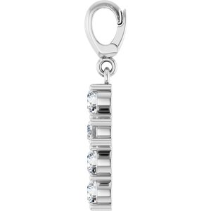 14K White Gold 3.2 mm Round Cross Charm/Pendant Mounting – image 5