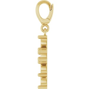 14K Yellow Gold 3.2 mm Round Cross Charm/Pendant Mounting – image 6