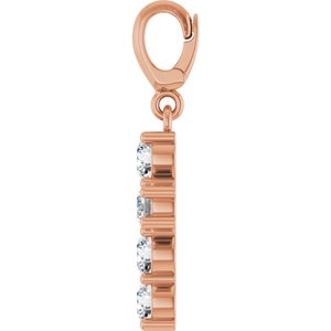 14K Rose Gold 3/4 CTW Lab-Grown Diamond Cross Charm/Pendant – image 3