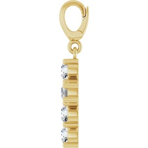 14K Yellow Gold 3.2 mm Round Cross Charm/Pendant Mounting – image 5