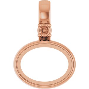 14K Rose Gold 8x6 mm Oval Cabochon Pendant Mounting – image 2