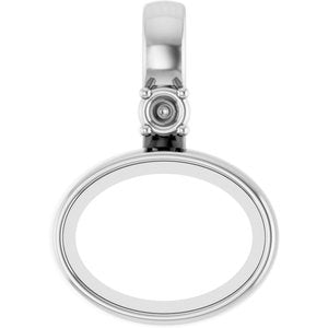 Platinum 8x6 mm Oval Cabochon Pendant Mounting – image 2