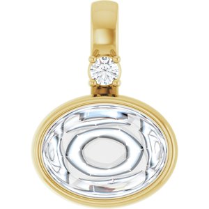 10K Yellow Gold 8x6 mm Oval Cabochon Pendant Mounting
