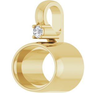 14K Yellow Gold 8x6 mm Oval .03 CT Natural Diamond Semi-Set Cabochon Pendant – image 4