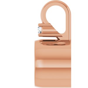 14K Rose Gold 8x6 mm Oval .03 CT Natural Diamond Semi-Set Cabochon Pendant – image 6