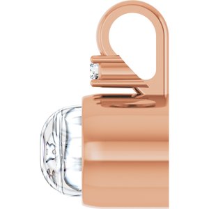 14K Rose Gold 8x6 mm Oval .03 CT Natural Diamond Semi-Set Cabochon Pendant – image 5