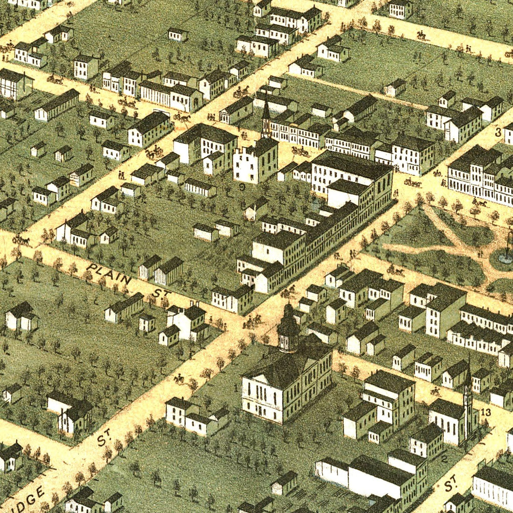 Vintage Map of Bowling Green, Kentucky 1871