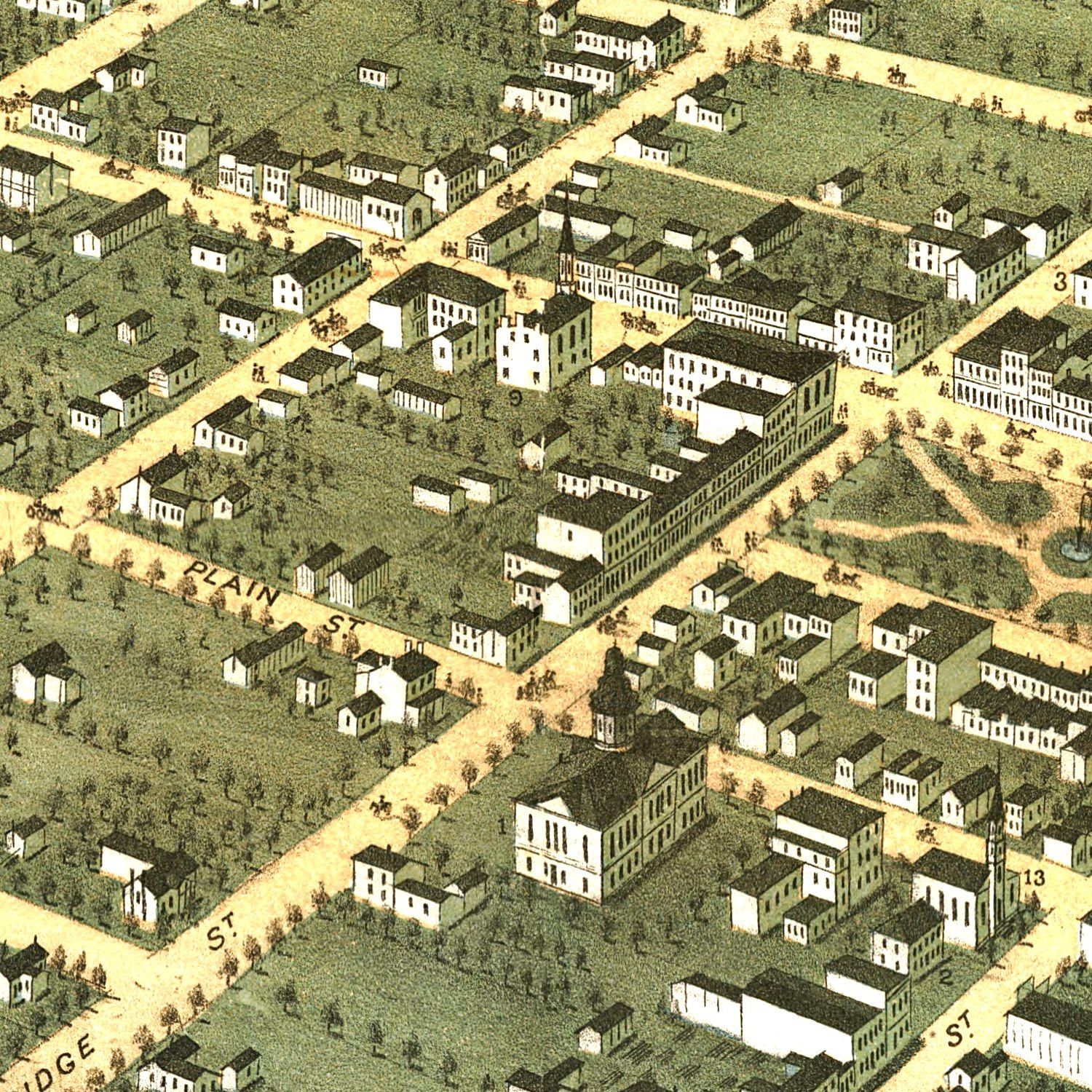 Vintage Map of Bowling Green, Kentucky 1871