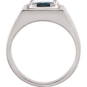 14K White Gold Natural Blue Sapphire Illusion Ring