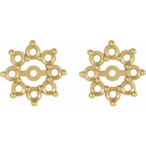 18K Yellow Gold Earring Jacket Mounting