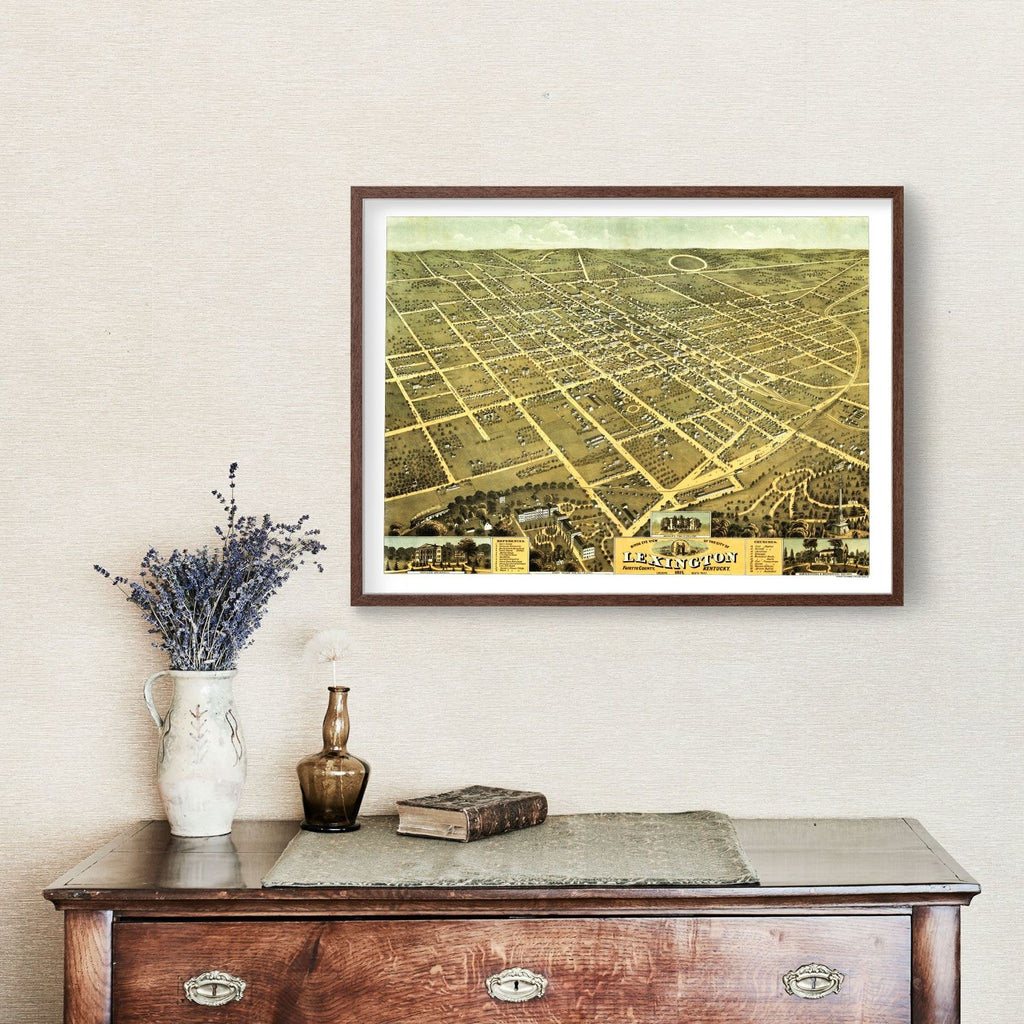 Vintage Map of Lexington, Kentucky 1871