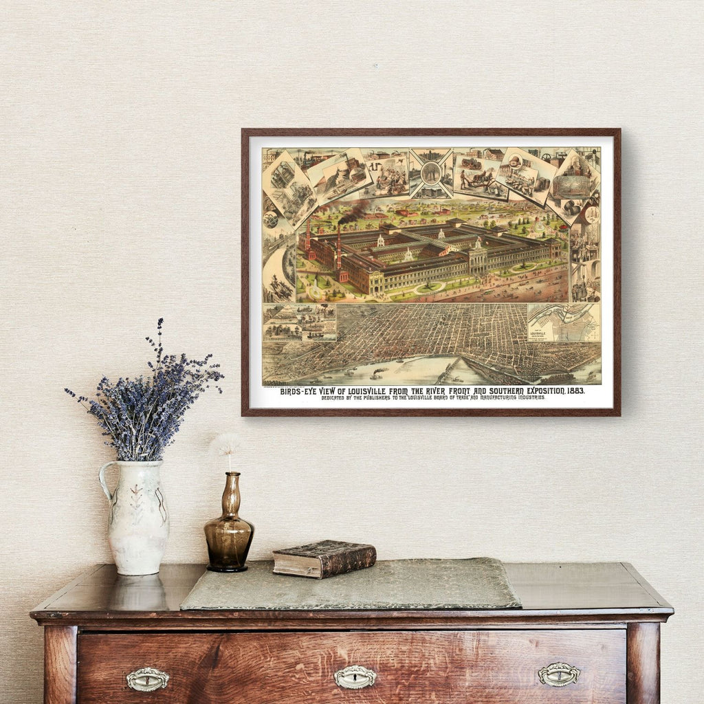 Vintage Map of Louisville, Kentucky 1883