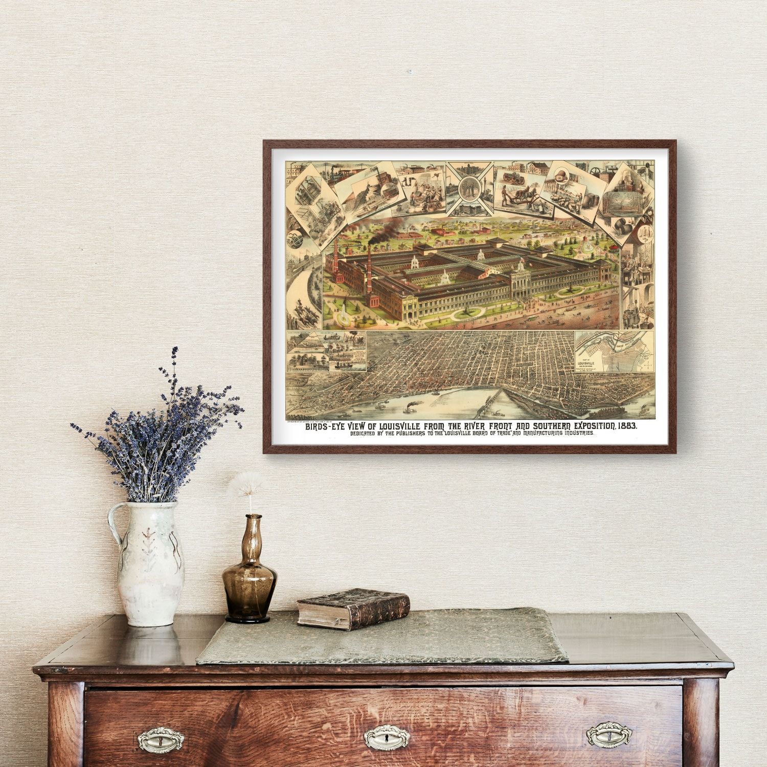 Vintage Map of Louisville, Kentucky 1883