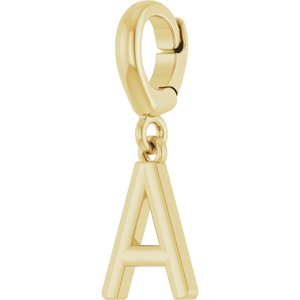 18K Yellow Gold-Plated Sterling Silver Initial A Charm/Pendant – image 2