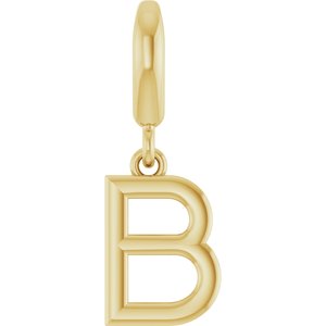 14K Yellow Gold Initial B Charm/Pendant