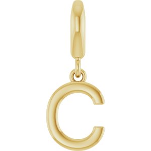 14K Yellow Gold Initial C Charm/Pendant