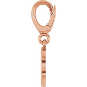14K Rose Gold Initial C Charm/Pendant – image 3