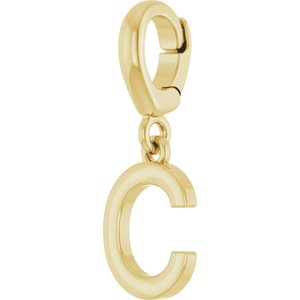 14K Yellow Gold Initial C Charm/Pendant – image 2