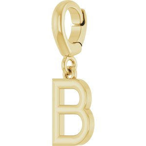 18K Yellow Gold-Plated Sterling Silver Initial B Charm/Pendant – image 2