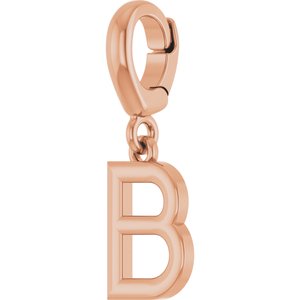14K Rose Gold Initial B Charm/Pendant – image 2