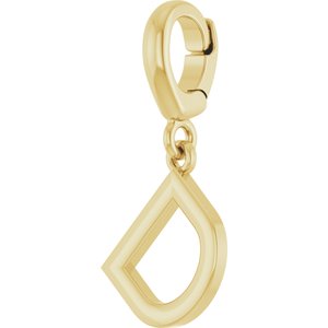 18K Yellow Gold-Plated Sterling Silver Initial D Charm/Pendant – image 2