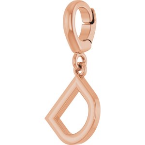 14K Rose Gold Initial D Charm/Pendant – image 2