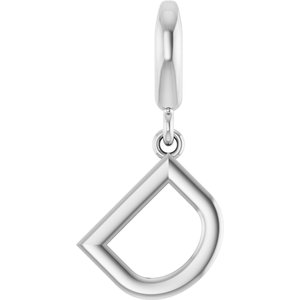 14K White Gold Initial D Charm/Pendant