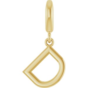 14K Yellow Gold Initial D Charm/Pendant