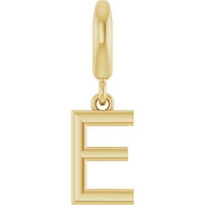 14K Yellow Gold Initial E Charm/Pendant