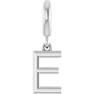 14K White Gold Initial E Charm/Pendant