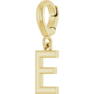 14K Yellow Gold Initial E Charm/Pendant – image 2