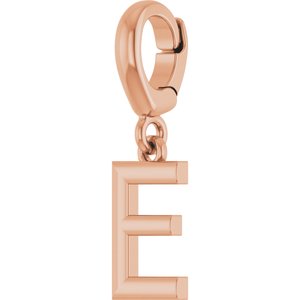 14K Rose Gold Initial E Charm/Pendant – image 2