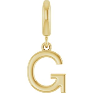 18K Yellow Gold-Plated Sterling Silver Initial G Charm/Pendant